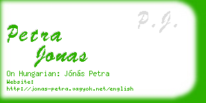 petra jonas business card