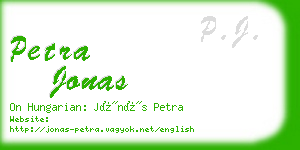 petra jonas business card